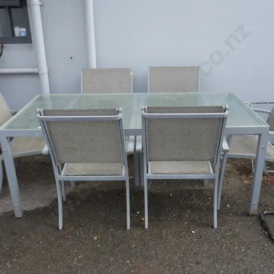 Outdoor table and six chairs