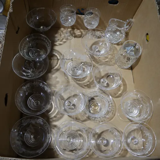 Assorted glassware