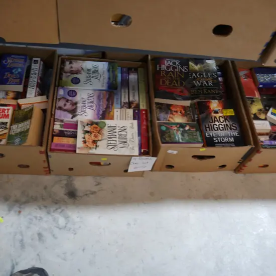 Four boxes of books