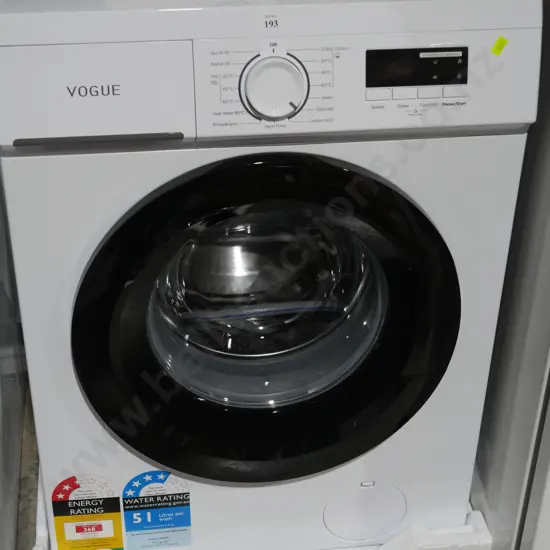 New Vogue front load washing machine