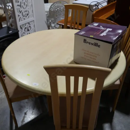 Table and four chairs