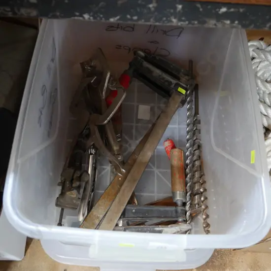 Drill bits, clamps etc