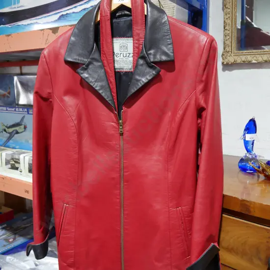 Peruzzi Italian made red leather jacket