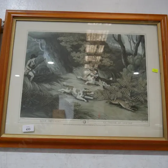 Framed hunting print