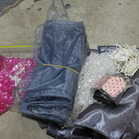 Mesh bags, beads, bag tags etc