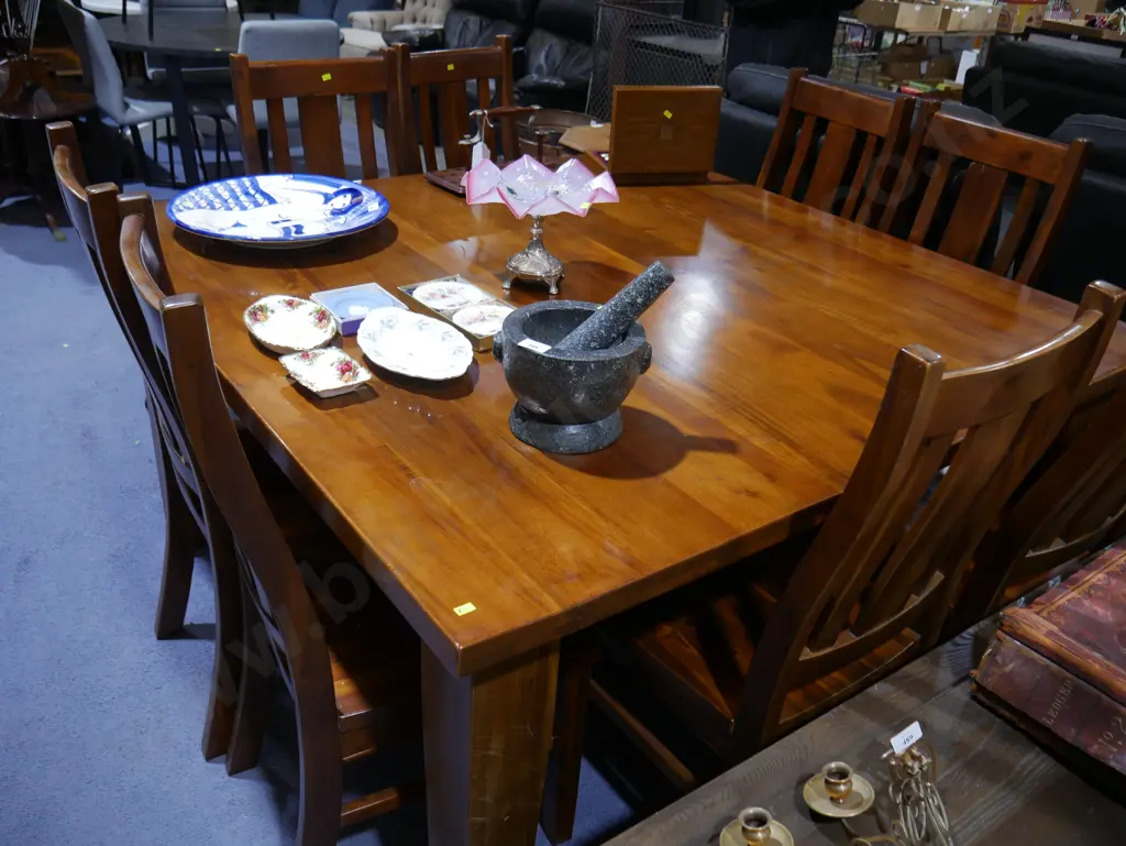Large square dining table and 8 chairs Image 1++