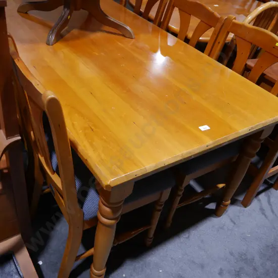Dining table and six chairs