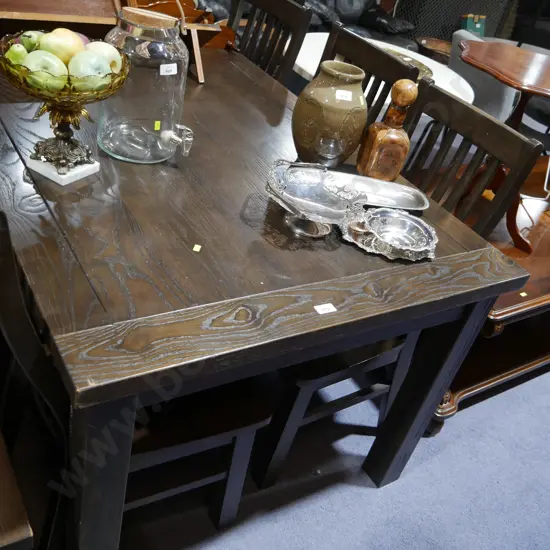 Dining table and six chairs