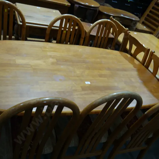 Dining table and six chairs