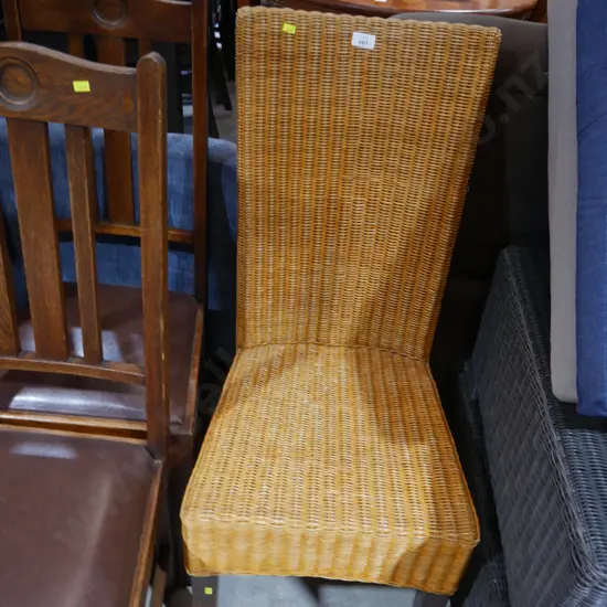 Wicker high back chair