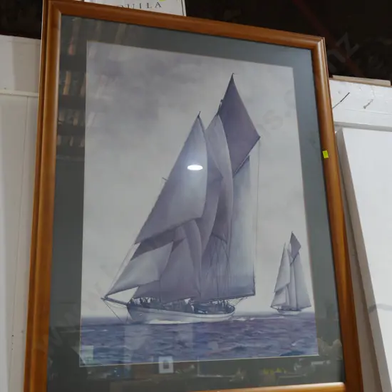 Framed ship print