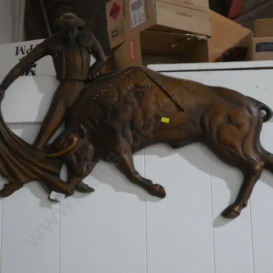 Matador and bull wall hanging