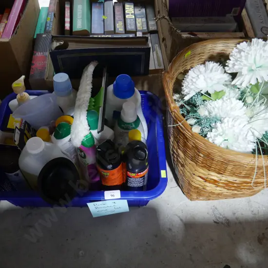 Cleaning liquids, cane basket