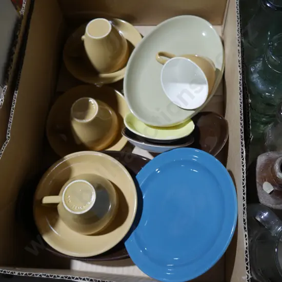 New Zealand pottery cups and saucers etc