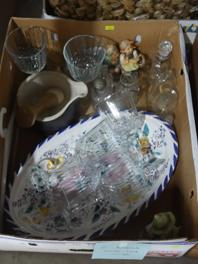 2 boxes of glassware, china etc Image 1++