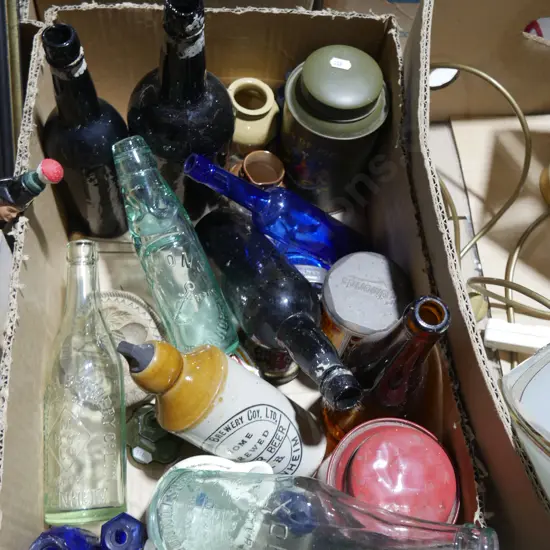 Old glass bottles etc