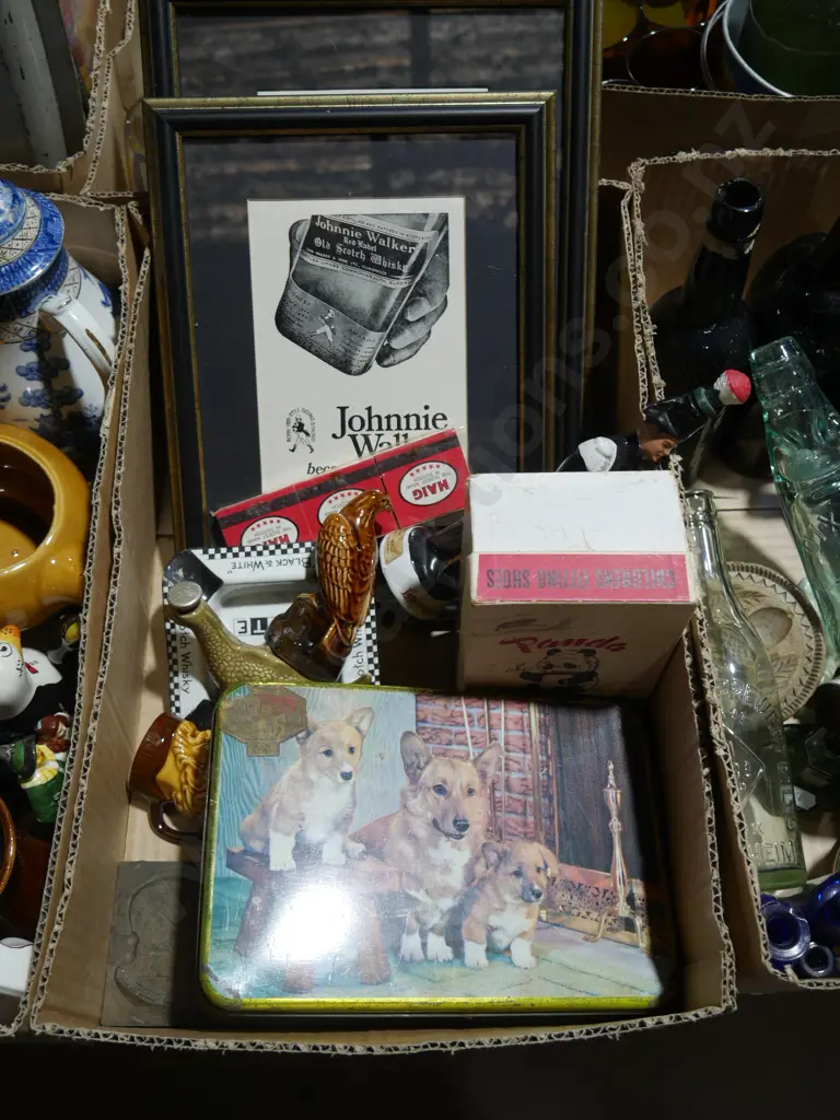 Tins, Beswick figurines whisky decanters etc Image 1++