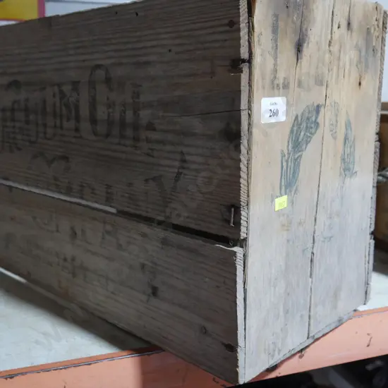 Vacuum oils company wooden box