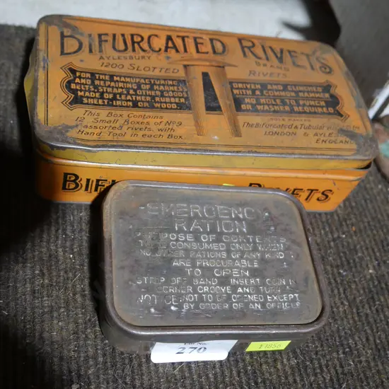 Emergency ration tin etc