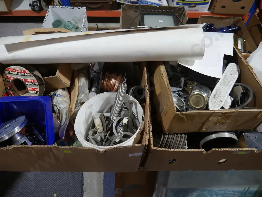 2 boxes of garage sundries Image 1++