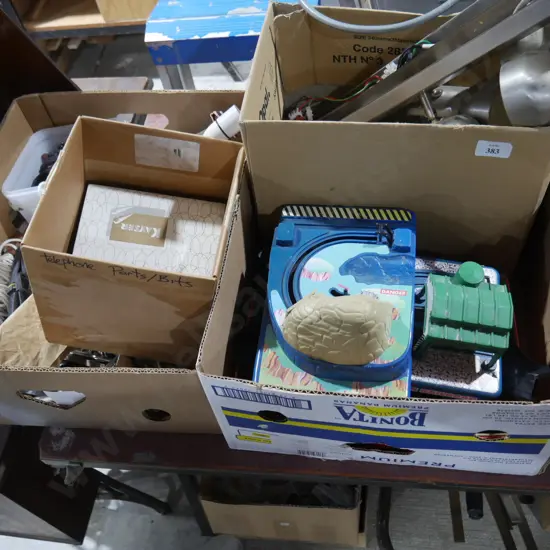 2 boxes of assorted workshop sundries etc