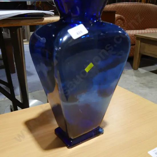 Blue glass vase