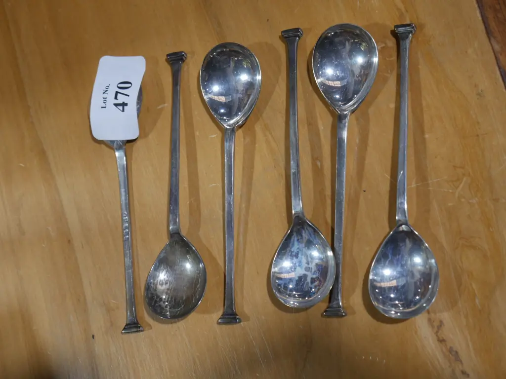 Set of 6 Sterling Silver tea spoons Image 1++