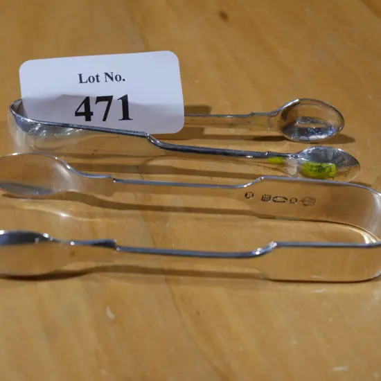 Silver plated sugar tongs