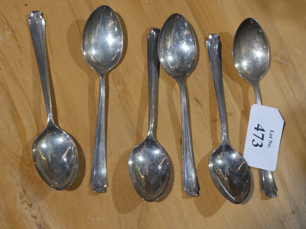 Set of 6 Sterling Silver teaspoons Image 1++