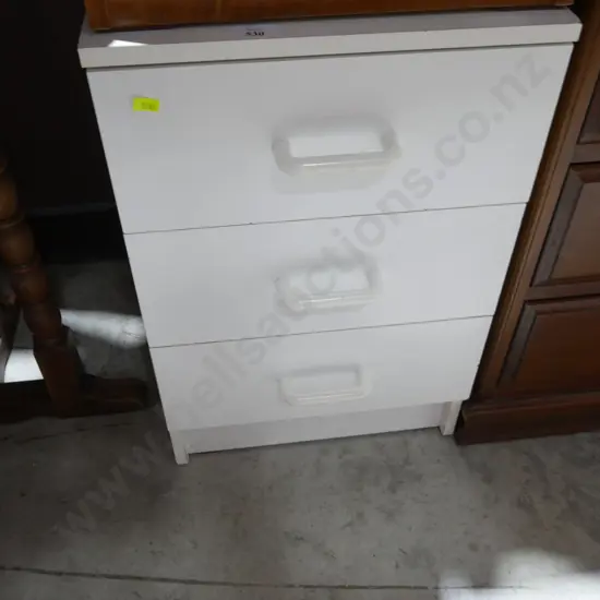 White bedside drawers