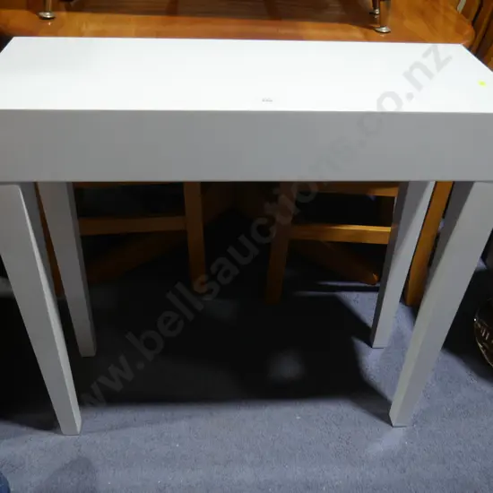 White hallway table