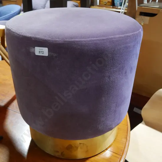 Velvet drum footstool