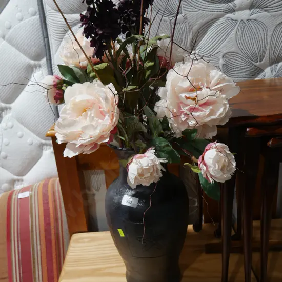 Vase and artificial flowers
