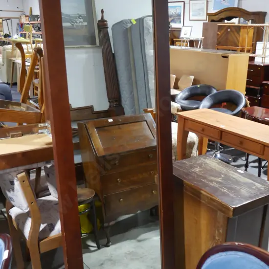 Large wood framed mirror