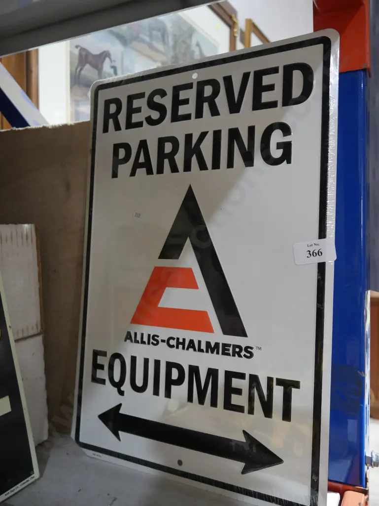 Allis Chalmers tin parking sign Image 1++