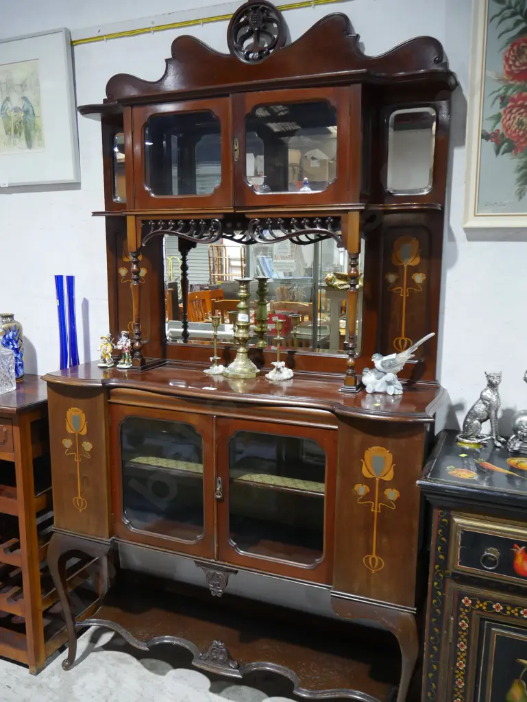 Art nouveau mirror back sideboard Image 1++