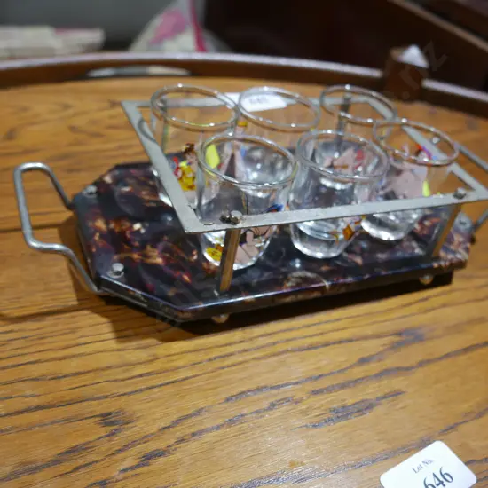 Shot glasses and tray