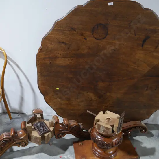 Carved wooden dining table