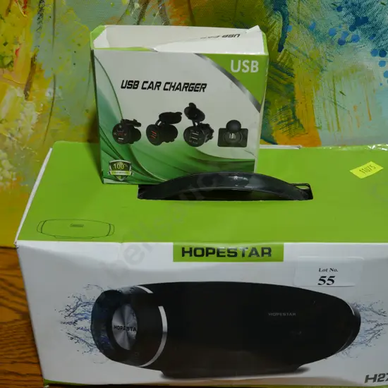 USB car charger and Hopestar Bluetooth speaker