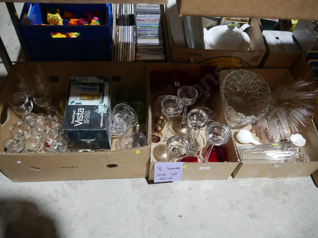 Three boxes of glassware Image 1++