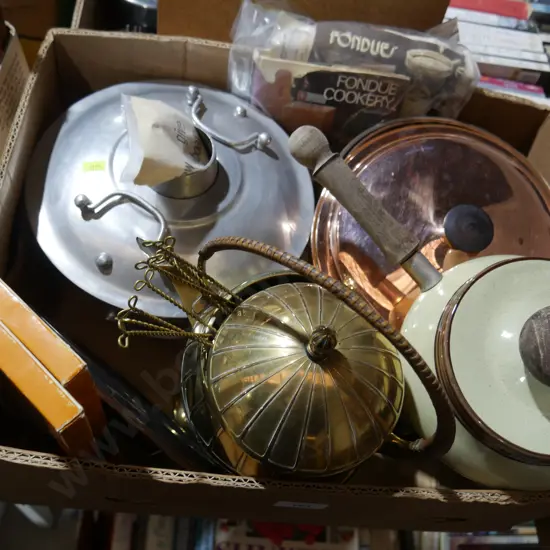 Assorted fondue sets etc