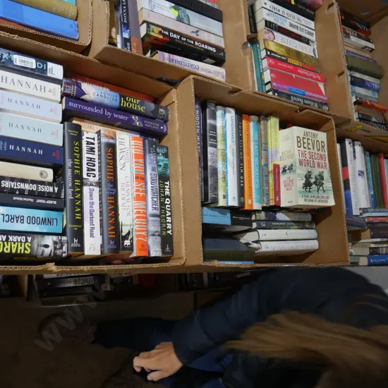 Three boxes of books