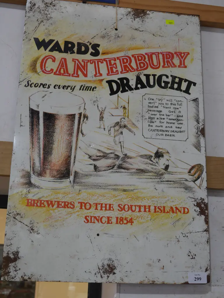 Canterbury draught tin sign Image 1++