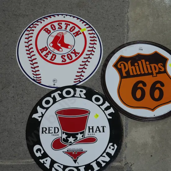 3 reproduction tin signs