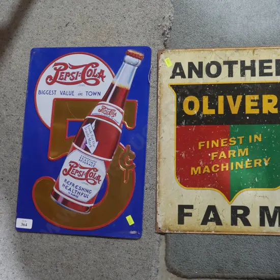 2 reproduction tin signs