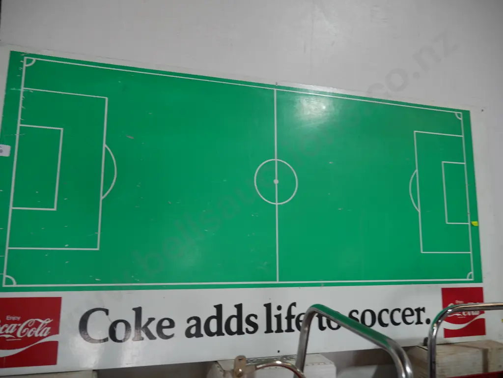 Coca cola tin soccer field sign Image 1++