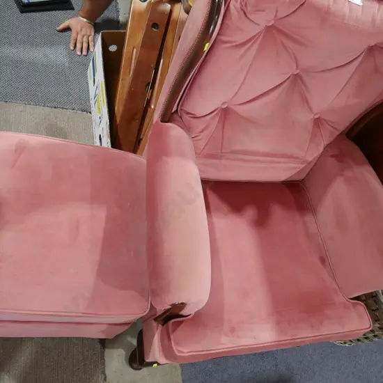 Wing back chair and footrest