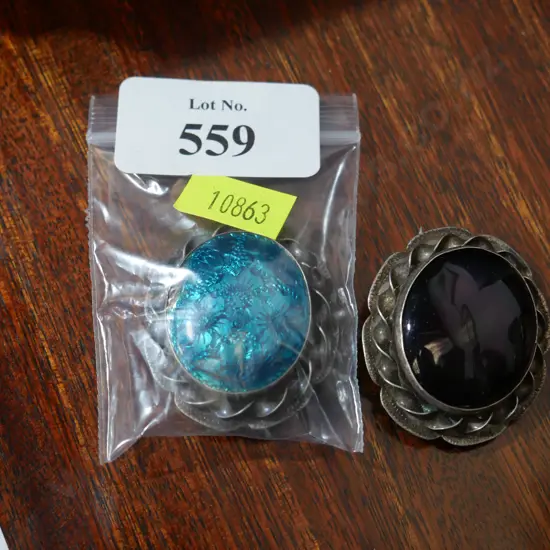 2 Sterling silver brooches