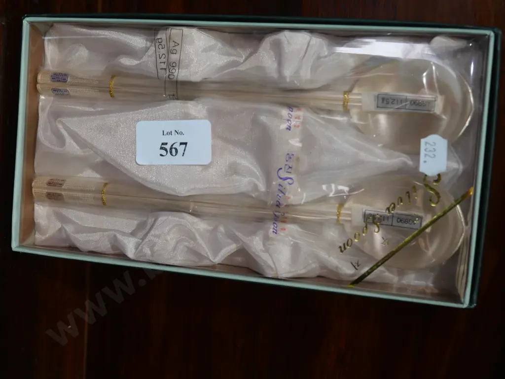 Solid silver cased spoons and chopsticks Image 1++