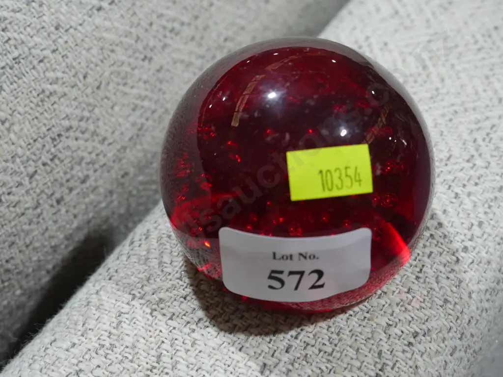 Red glass paperweight Image 1++